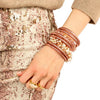 BuDhaGirl Rose Gold All Weather Bangles® (Set of 6) - Serenity Prayer - Blush & Cactus