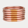 BuDhaGirl Rose Gold All Weather Bangles® (Set of 6) - Serenity Prayer - Blush & Cactus