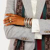 BuDhaGirl Silver All Weather Bangles® (Set of 6) - Serenity Prayer - Blush & Cactus