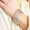 Silver Lumine All Weather Bangles® (Set of 6) - Blush & Cactus