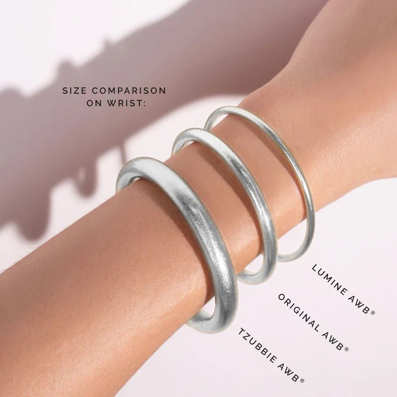 Silver Lumine All Weather Bangles® (Set of 6) - Blush & Cactus