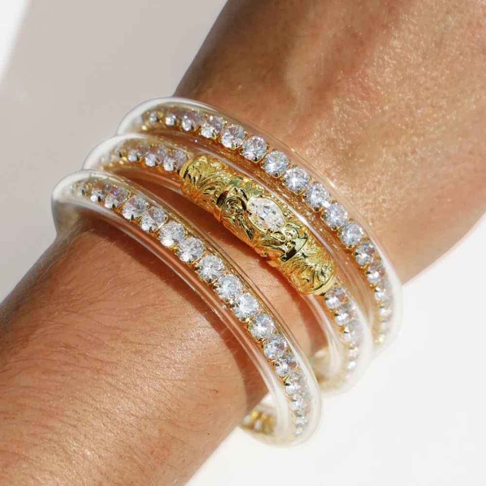 Budha Girl Crystal Sovereign All Weather Bangle® - Blush & Cactus