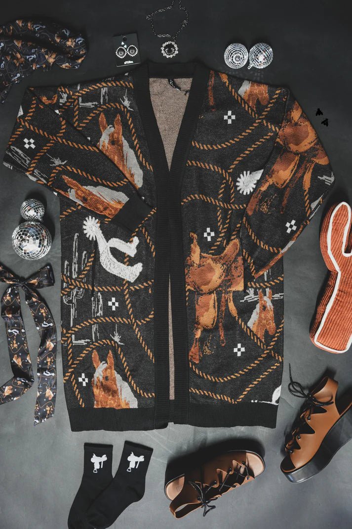 Roped in Style Cardigan - Blush & Cactus