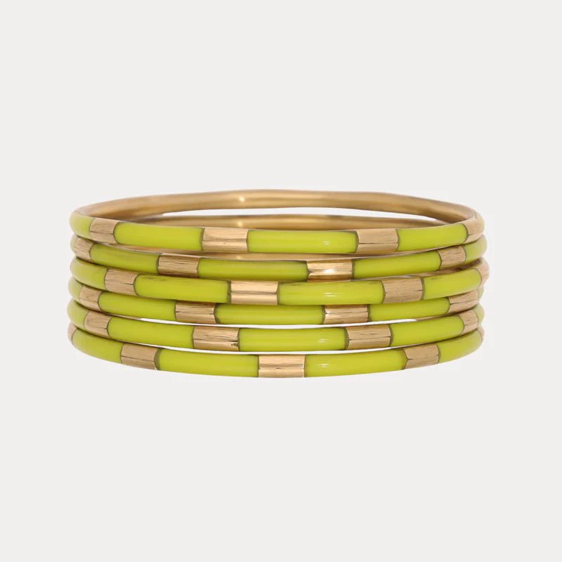 BuDhaGirl Veda Bangles - Set of 6 - Blush & Cactus