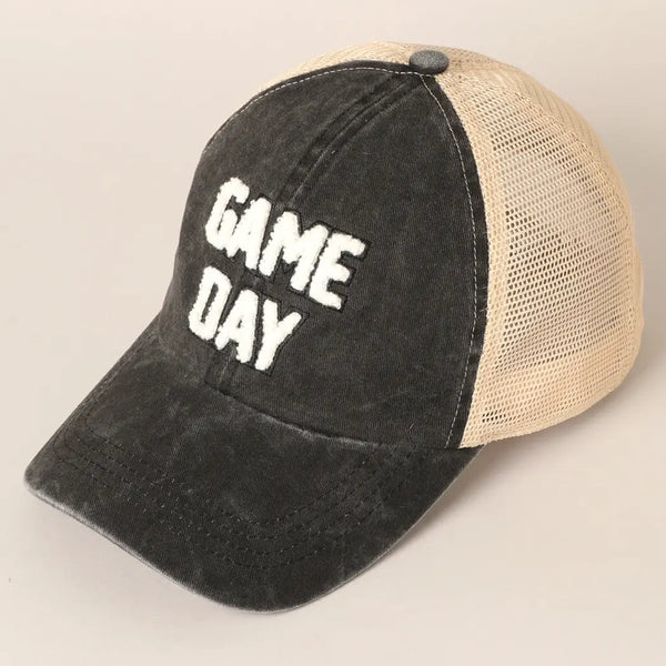 Game Day Chenille Letter Embroidered Baseball Cap