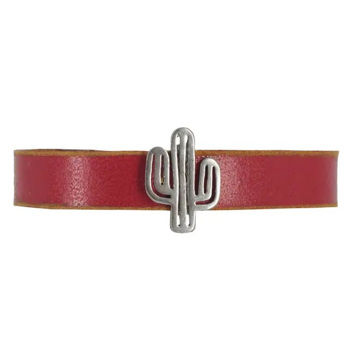 Cactus Leather Bracelet - Blush & Cactus