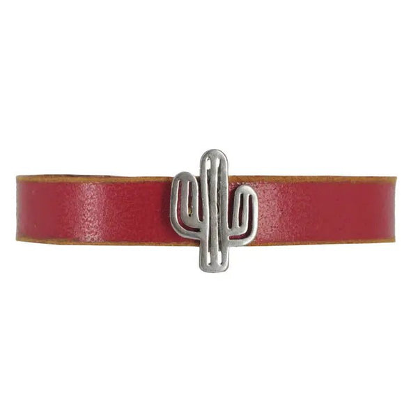 Cactus Leather Bracelet - Blush & Cactus
