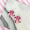 Pink Halloween Wreath Dangle Earrings - Blush & Cactus