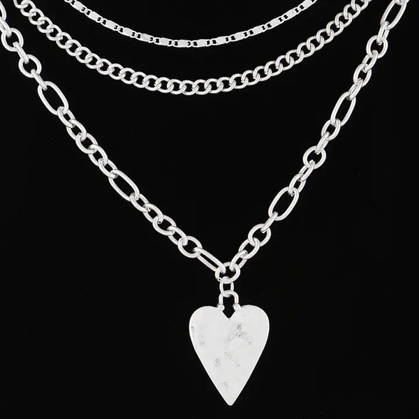 Multi Heart Chain Necklace