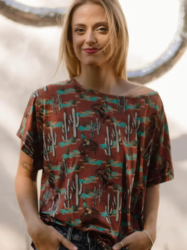 High Desert Hustle Top - Blush & Cactus