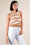 Very J Multi Color Stripe Knit Crop Sweater Top