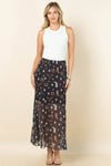 Western Mesh Maxi Skirt - Blush & Cactus