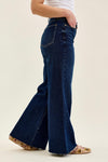 Judy Blue HW Petite Retro Wide w/adjustable WB Tabs/raw hem - Blush & Cactus