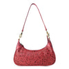 Heritage Vine Embossed Leather Bag For Women in Red with Shoulder Strap - Blush & Cactus
