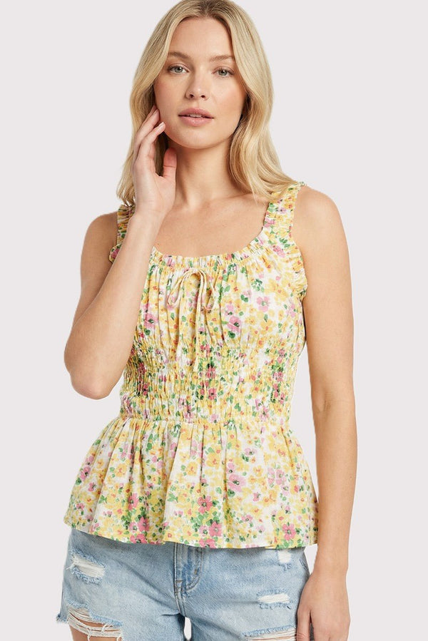 Petal Meadow Tank - Blush & Cactus