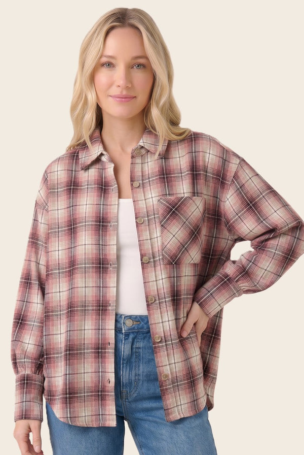 Blush of Fall Plaid Shirt