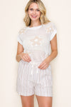 Staccato Drawstring Striped Shorts