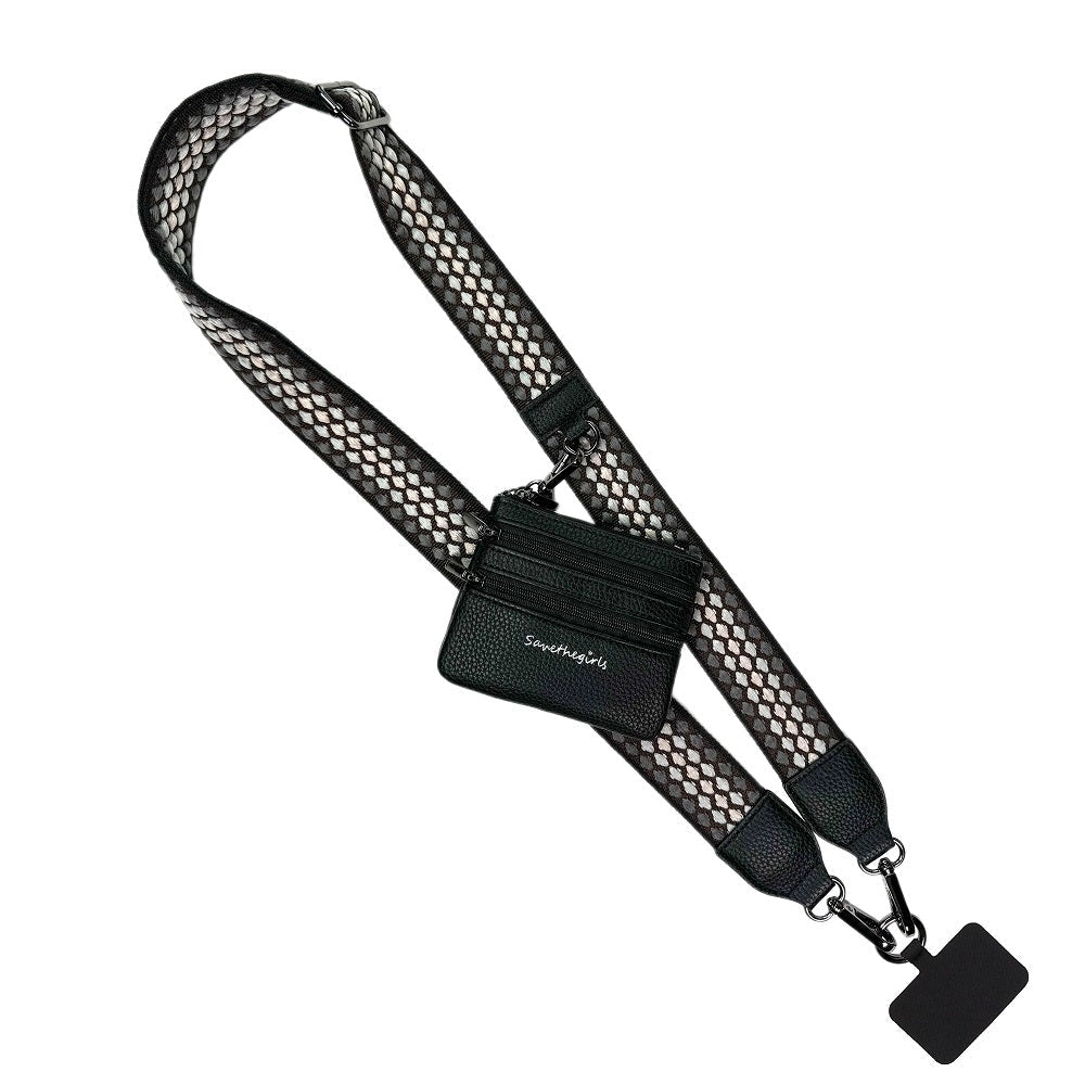 Clip & Go Strap W/Zippered Pouch Fun Dots