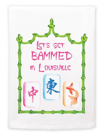 Mah Jong Kitchen Towel Let's get Bammed In Arizona - Blush & Cactus