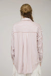 Stripe Collared Button Down Long Sleeve Shirt - Blush & Cactus