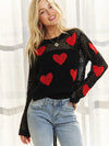 Heart Pattern Sweater Top - Blush & Cactus