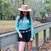 Cute Heifer Long Sleeve Mesh Top - Skull