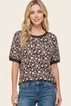 Flroal Printed Jersey Top