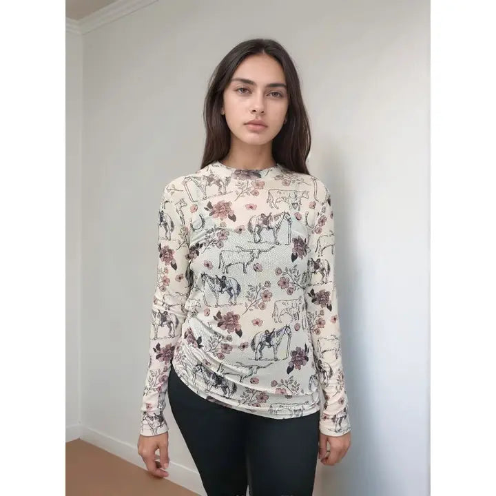 Meadow Blooms Mesh Top