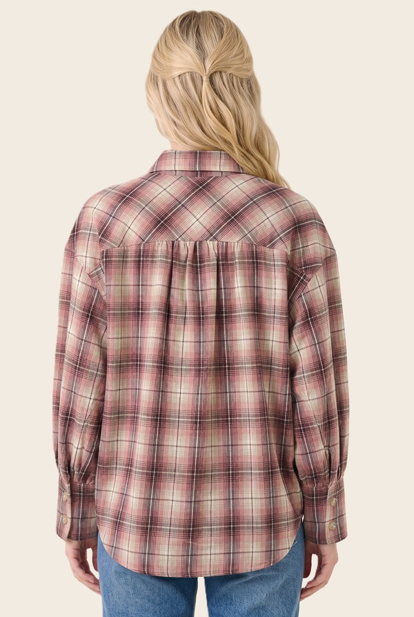 Blush of Fall Plaid Shirt