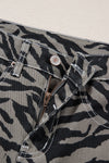 Zebra Stripe Denim Wide Barrel Leg Jeans