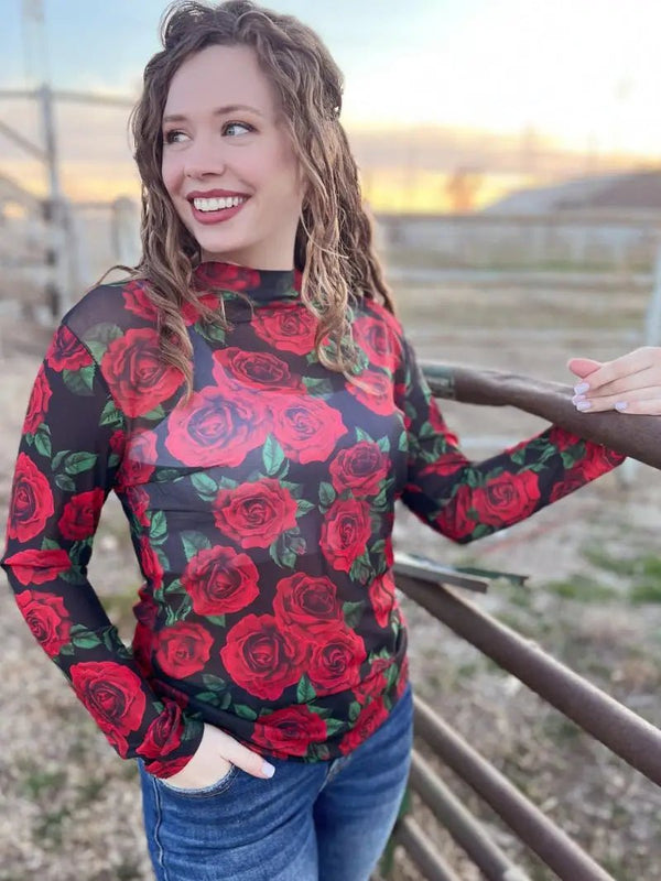 Rose of My Heart Mesh Top - Blush & Cactus