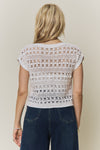 Cap Sleeve Crochet Knit Crop Top