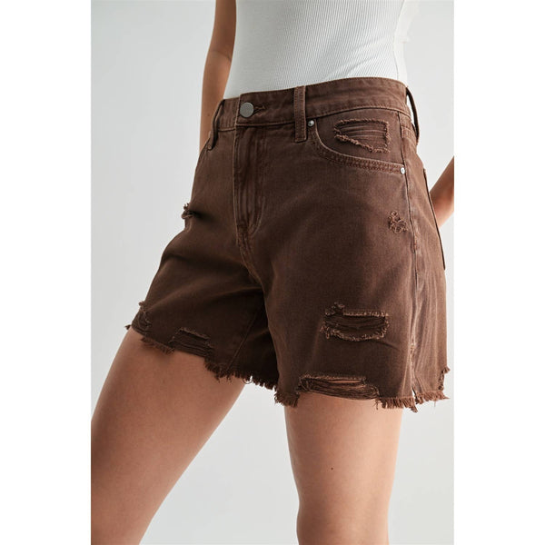 MICA RIGID BOYFRIEND MIDI SHORTS - Blush & Cactus