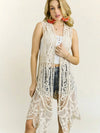 Golden Hour Crochet Vest - Blush & Cactus