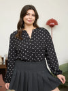 Polka Dot Perfection Top - Curvy Size - Blush & Cactus