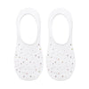 No-Show Liner Socks w/ Crystal Jewel Embellishments - White