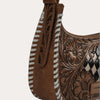 Handtooled Dannia Medium Purse Checkered Edition - Blush & Cactus