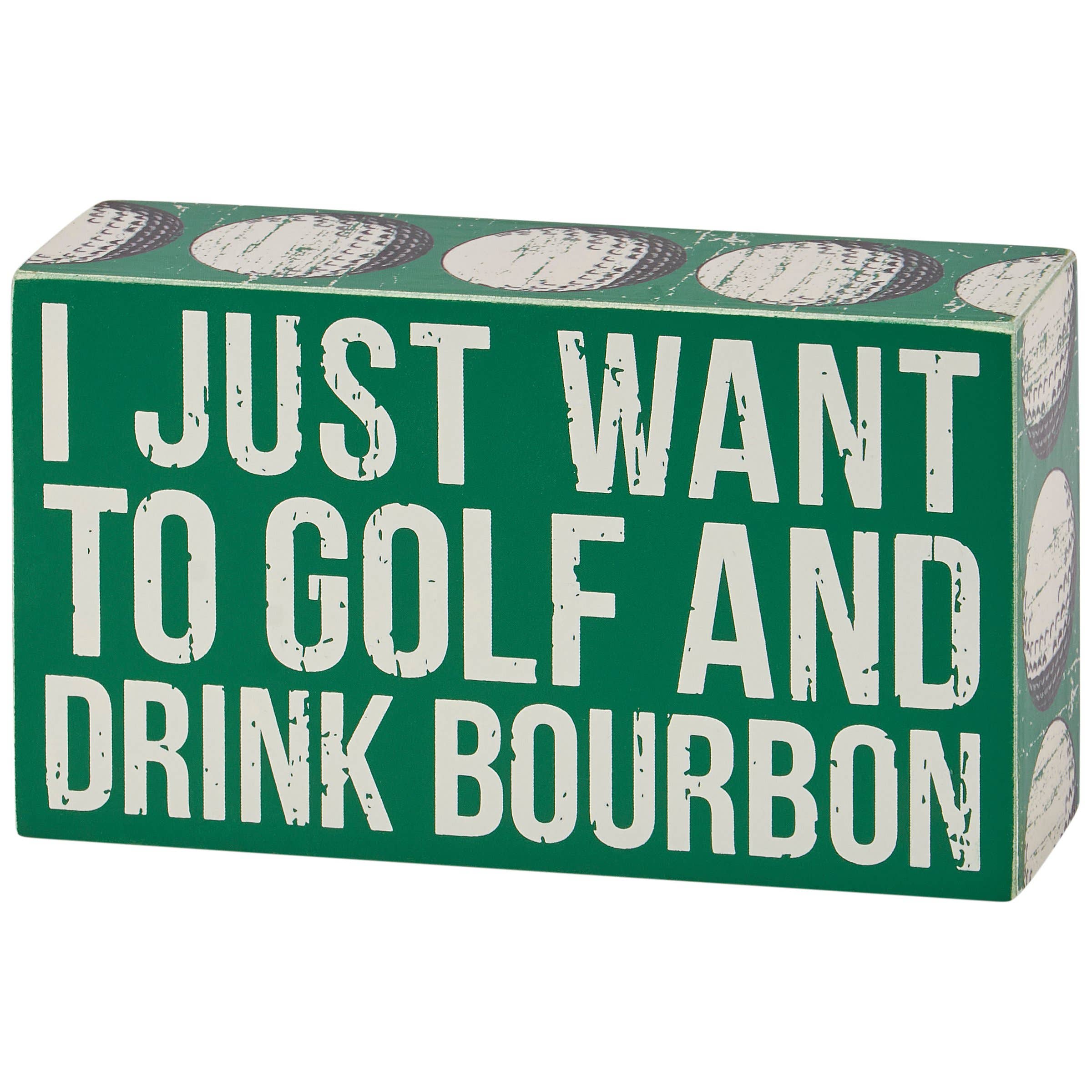 Golf And Bourbon Box Sign - Blush & Cactus