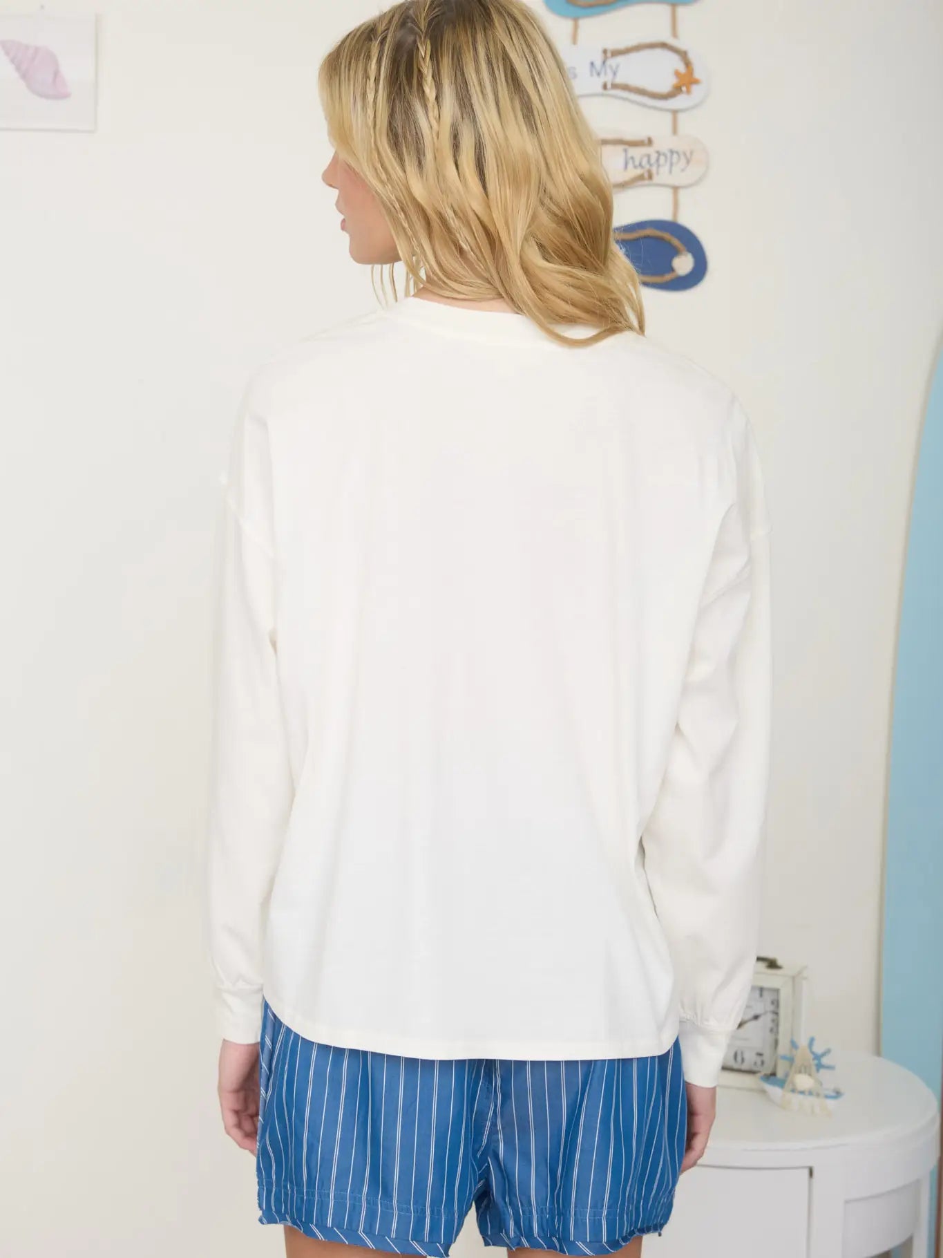 Beach Cowgirl Long Sleeve Knit Top - Blush & Cactus