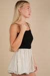 Very J Bubble Hem Romper With Smocking Body