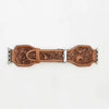 Myra Lone Star Handtooled Leather Watch Band in Antique Saddle Brown