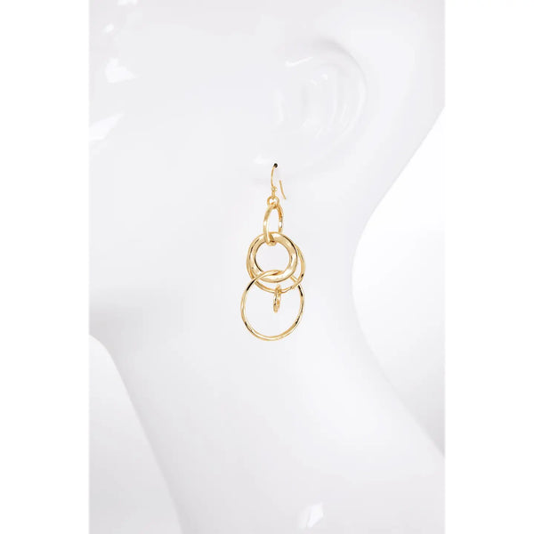 Interlocking Hoop Drop Earrings - Blush & Cactus