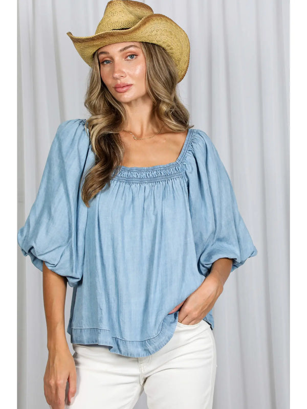 Chambray Charm Top