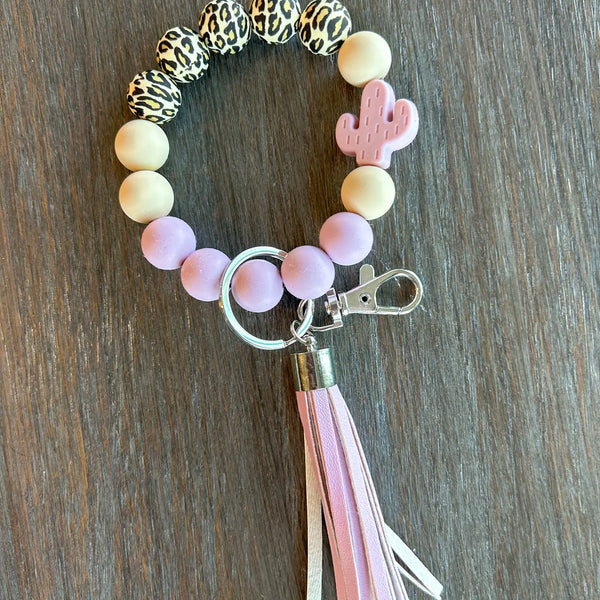 Cactus Western Keychain - Blush & Cactus