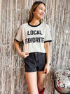 Local Favorite Ringer Shirt, Ringer Tee - Blush & Cactus