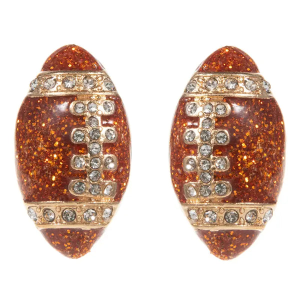 Game Day Football Shaped Enamel Post Earrings