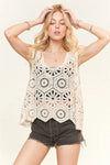 Obsessed Crochet Tank in Beige - Blush & Cactus