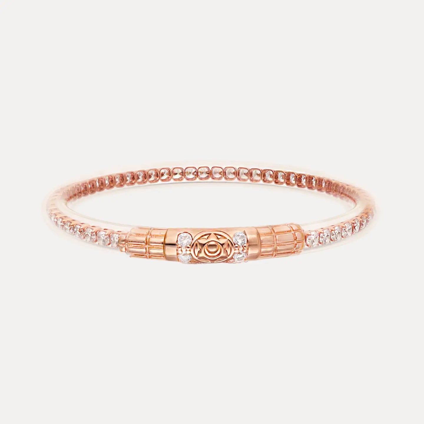 BuDhaGirl Queen All Weather Bangles (AWB) - Clear Crystal (Single Bangle) - Blush & Cactus