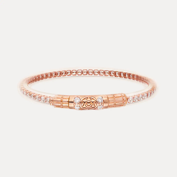 BuDhaGirl Queen All Weather Bangles (AWB) - Clear Crystal (Single Bangle) - Blush & Cactus