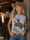 Western Bronco Graphic Sleeveless Top